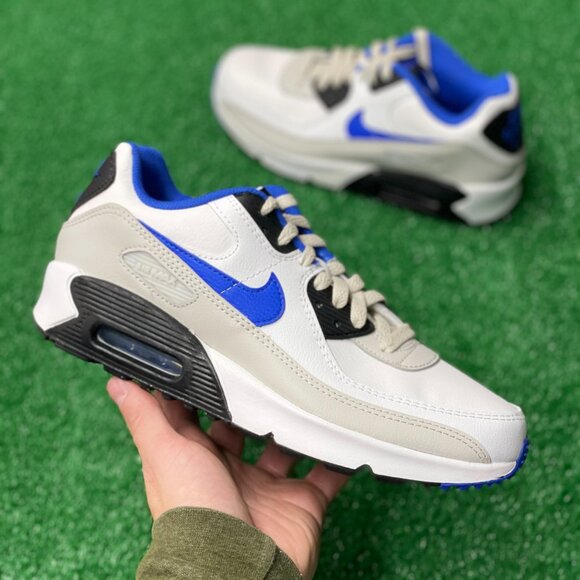 Nike Air Max 90 Leather Low GS Sportswear Shoes White DV3607-100 VNDS Sz 7 - Picture 1 of 7